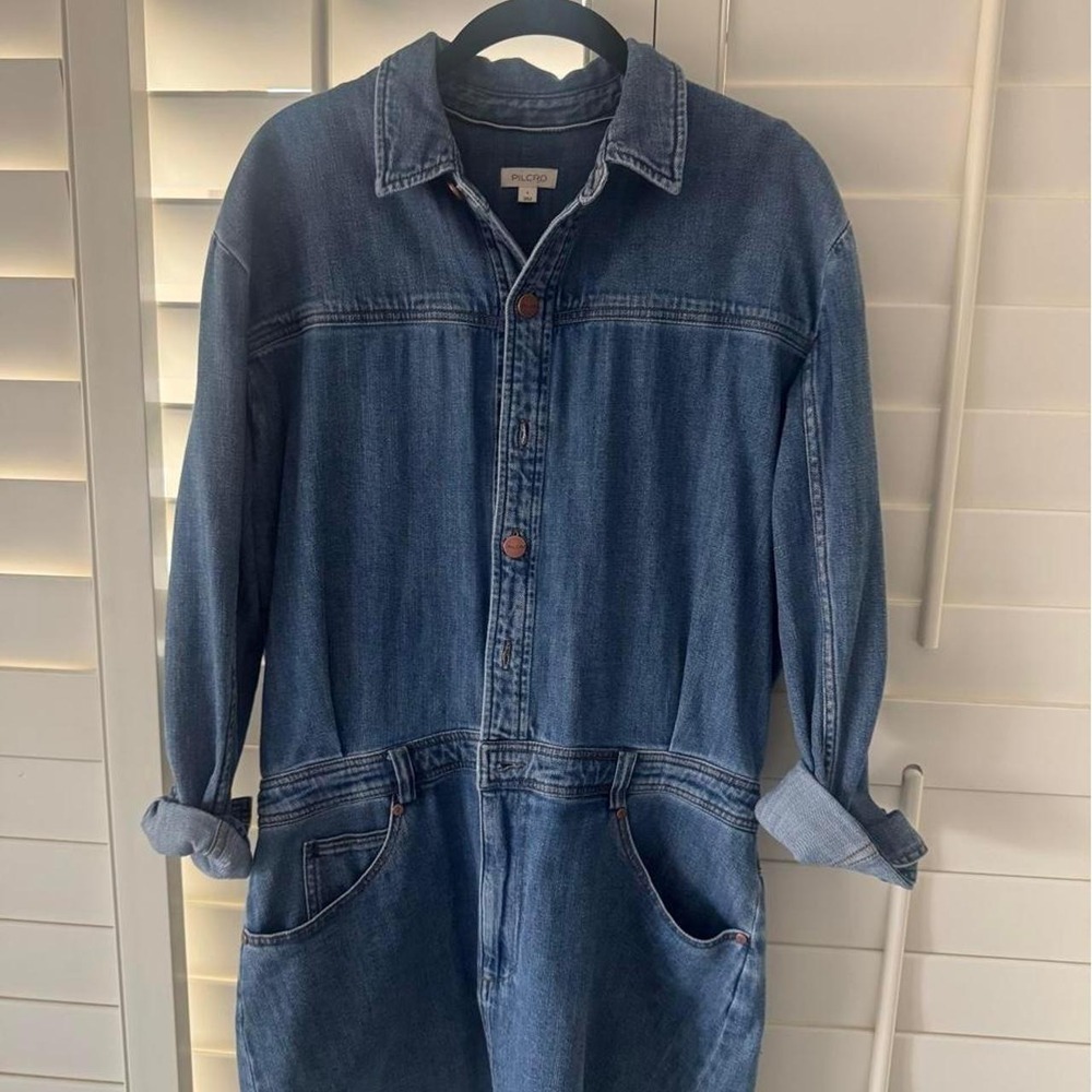 PILCRO DENIM MINI DRESS SIZE LARGE - Picture 3 of 5
